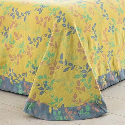 Set di biancheria da letto con bottoni in cotone Refresh Leaf (4 pezzi)