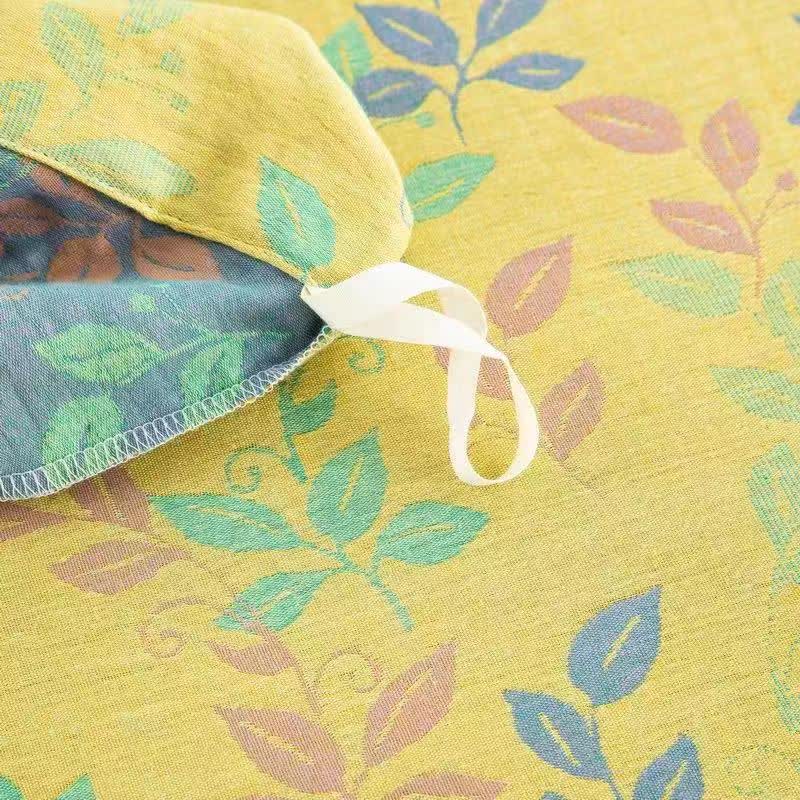 Set di biancheria da letto con bottoni in cotone Refresh Leaf (4 pezzi)