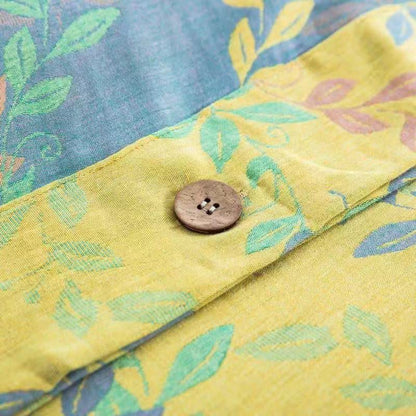 Set di biancheria da letto con bottoni in cotone Refresh Leaf (4 pezzi)