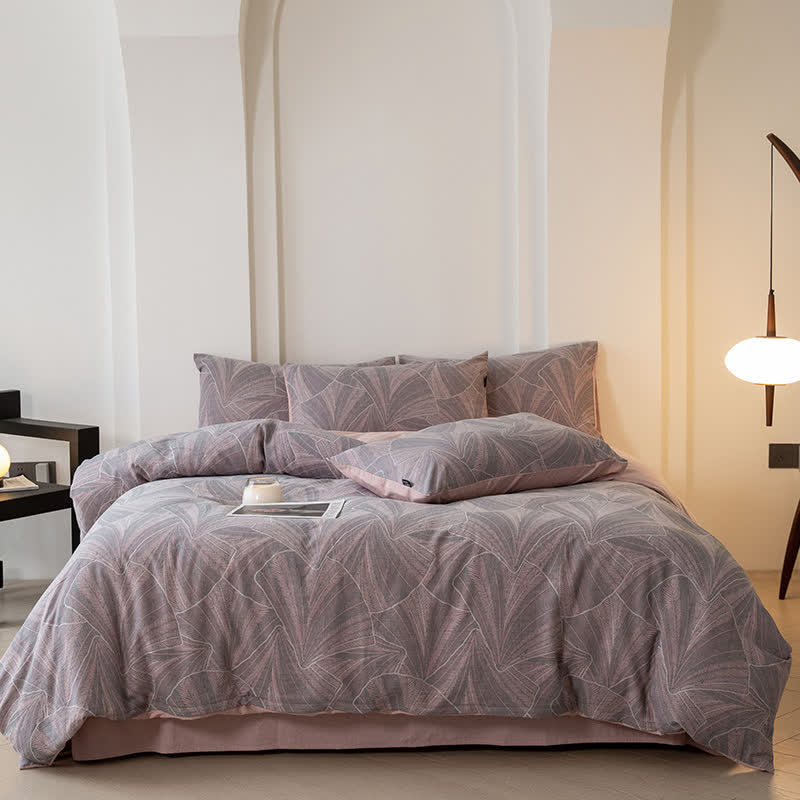 Set di biancheria da letto in garza di cotone jacquard vintage (4 pezzi)