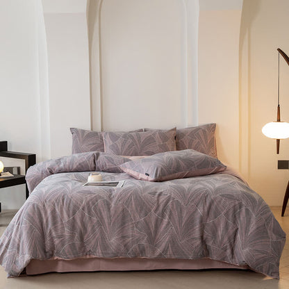 Set di biancheria da letto in garza di cotone jacquard vintage (4 pezzi)
