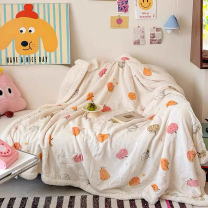 Coperta in pile Sherpa a forma di zucca di Halloween