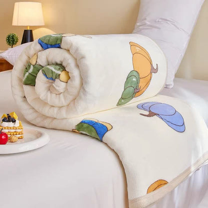 Coperta di flanella con orso carino e zucca dei cartoni animati