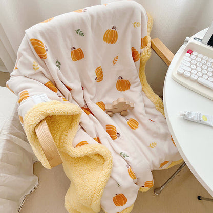 Coperta Sherpa con motivo a zucca pastorale