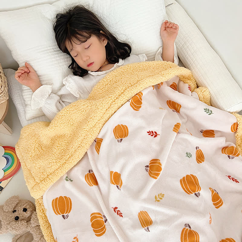 Coperta Sherpa con motivo a zucca pastorale