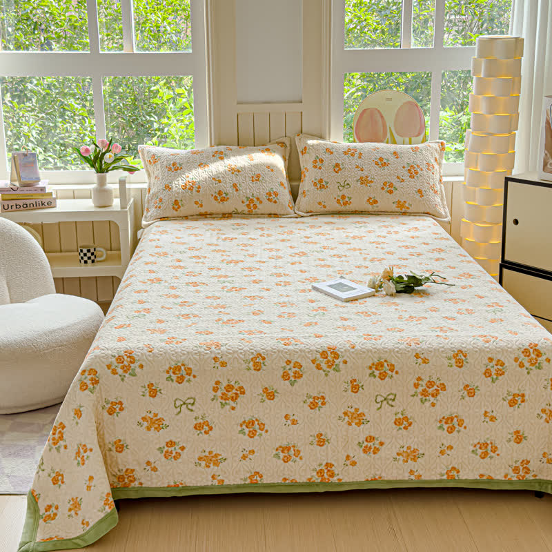 Set di biancheria da letto in velluto caldo Refresh Flower (4 pezzi)
