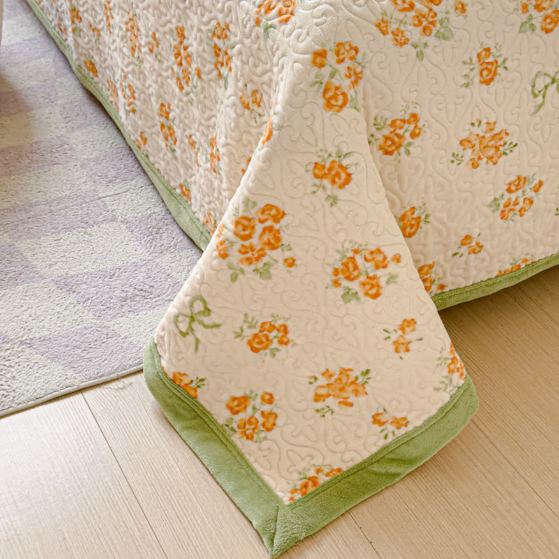 Set di biancheria da letto in velluto caldo Refresh Flower (4 pezzi)