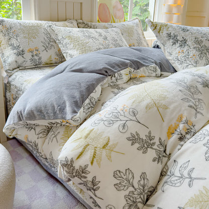 Set di biancheria da letto in velluto caldo in stile rurale (4 pezzi)