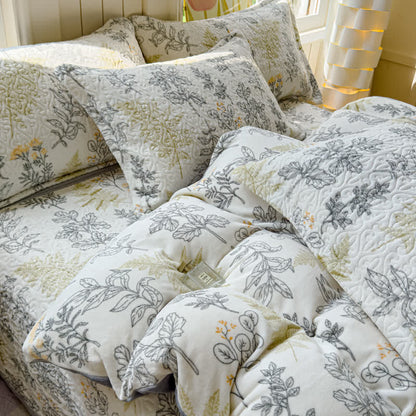 Set di biancheria da letto in velluto caldo in stile rurale (4 pezzi)
