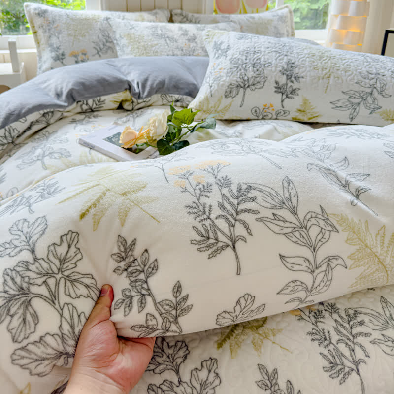 Set di biancheria da letto in velluto caldo in stile rurale (4 pezzi)