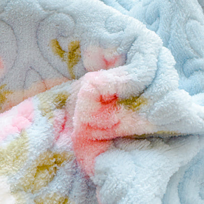 Completo letto elegante in velluto invernale con motivo floreale (4 pezzi)