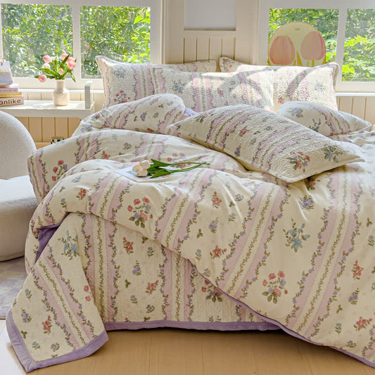 Set di biancheria da letto invernale in velluto pastorale morbido (4 pezzi)
