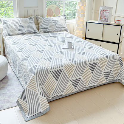 Set di biancheria da letto calda e morbida con linea geometrica (4 pezzi)