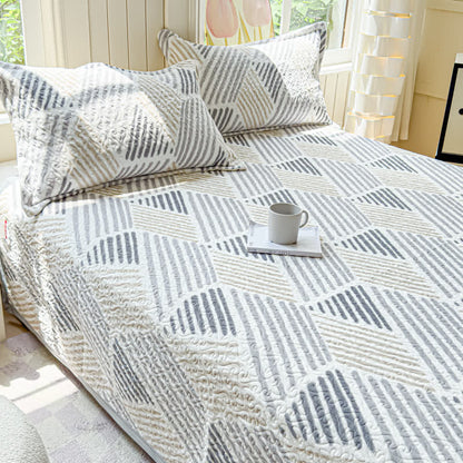Set di biancheria da letto calda e morbida con linea geometrica (4 pezzi)