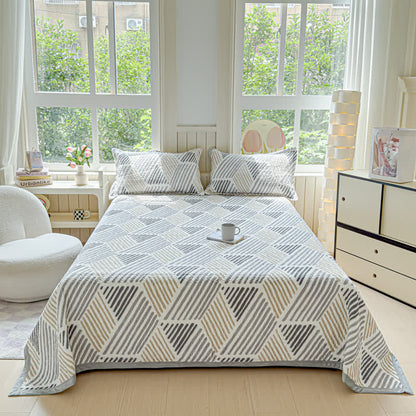 Set di biancheria da letto calda e morbida con linea geometrica (4 pezzi)