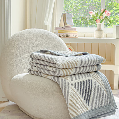 Set di biancheria da letto calda e morbida con linea geometrica (4 pezzi)