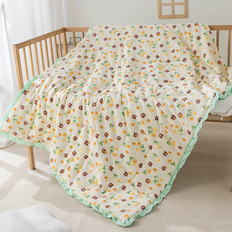 Trapunta per neonati "Lovely Tulip Bear Comfort"