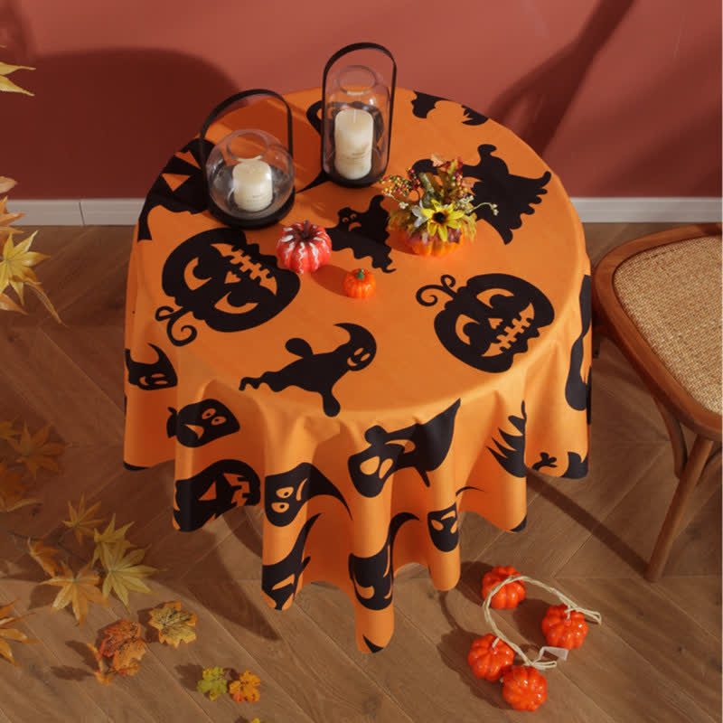 Tovaglia festiva a forma di zucca fantasma di Halloween