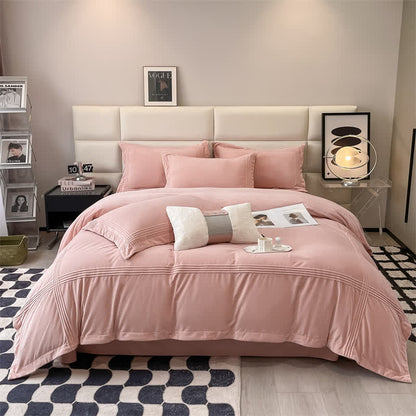 Set di biancheria da letto in soffice flanella tinta unita (4 pezzi)
