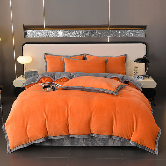 Set di biancheria da letto invernale in pile tinta unita (4 pezzi)
