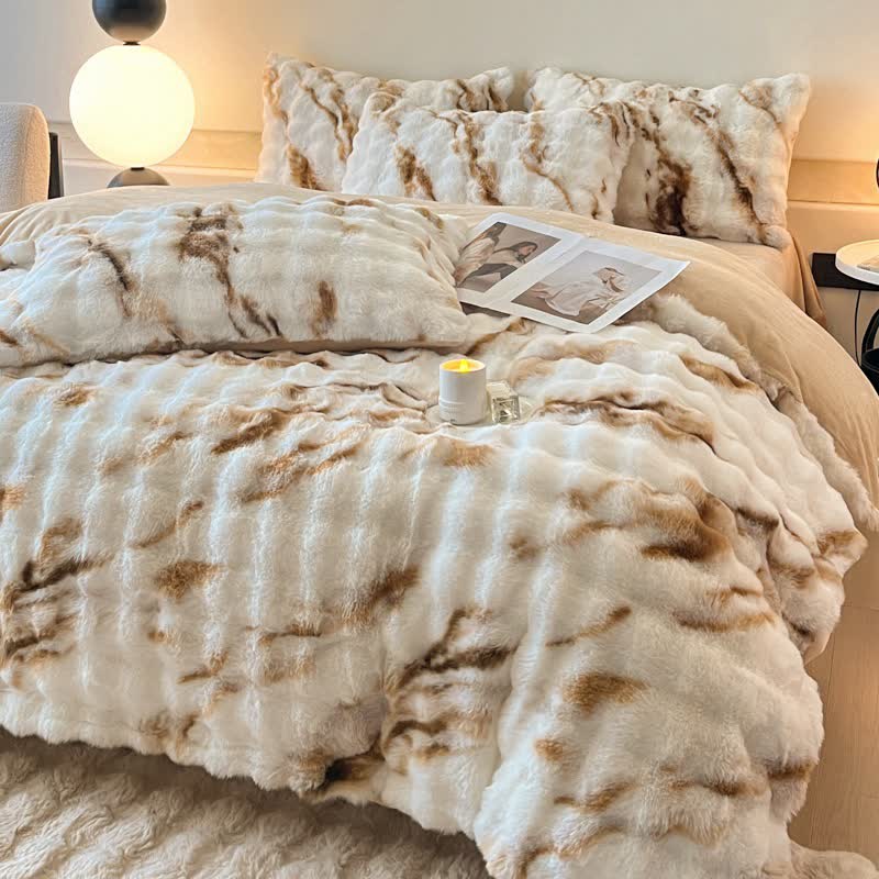 Lussuoso set di biancheria da letto invernale in pile di peluche (4 pezzi)