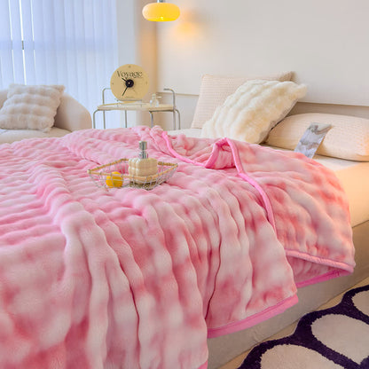 Coperta in soffice flanella con sfumature di colore