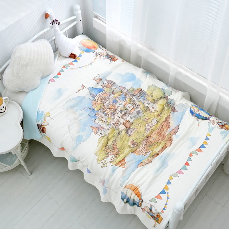 Trapunta per neonati in cotone "Wonderland Castle"