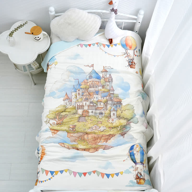 Trapunta per neonati in cotone "Wonderland Castle"