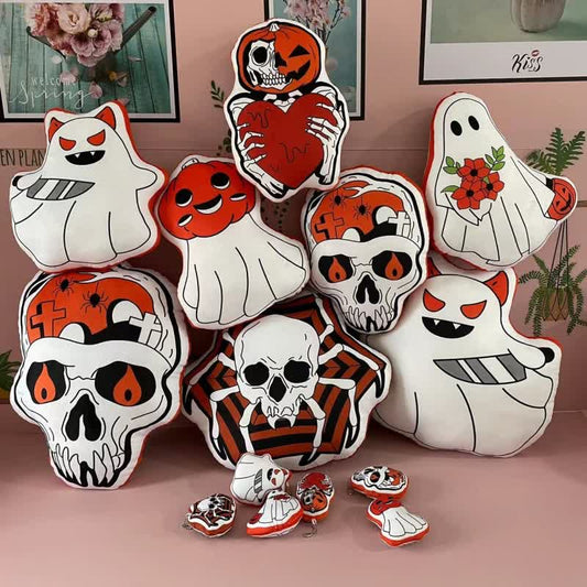 Cuscino lombare a forma di mostro di zucca di Halloween