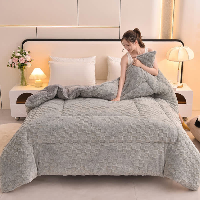Coperta invernale Sherpa calda con anima trapuntata