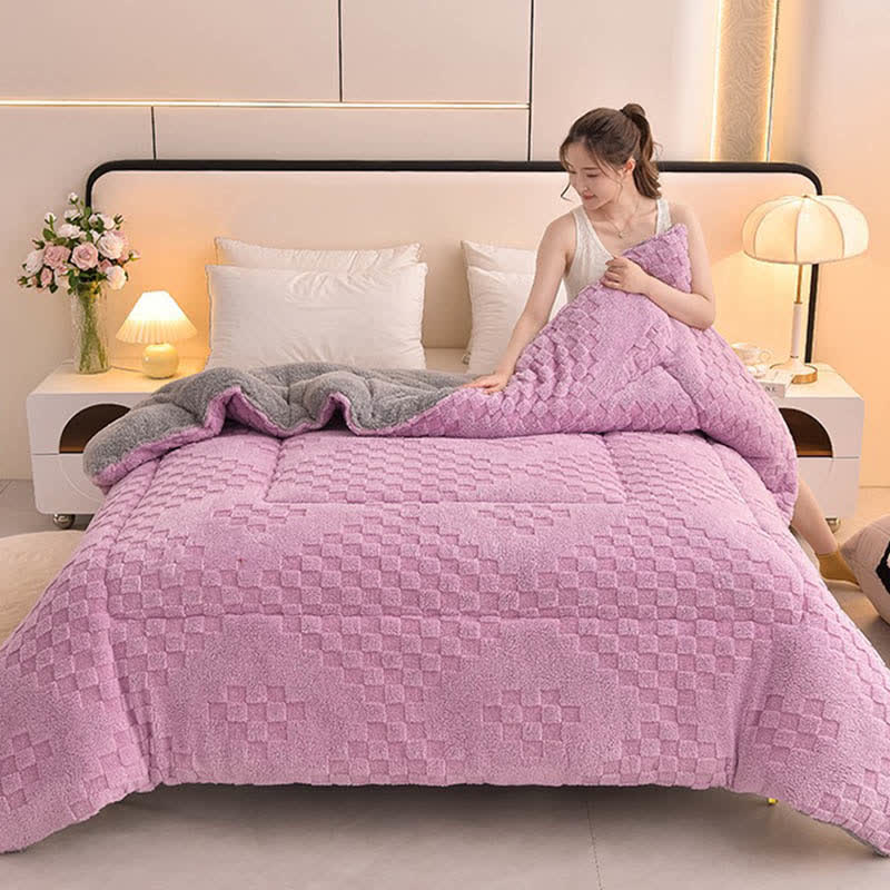 Coperta invernale Sherpa calda con anima trapuntata