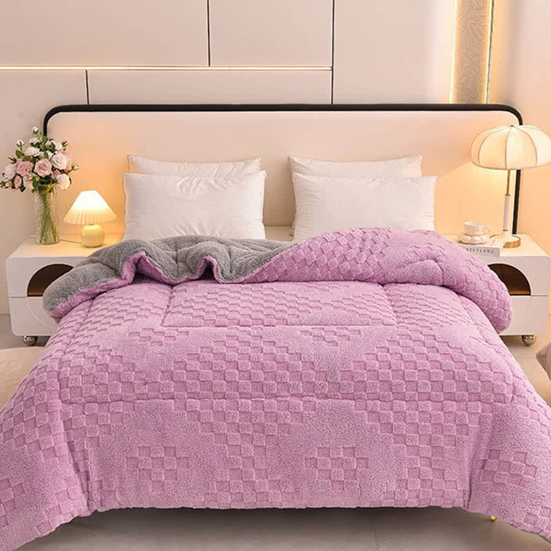 Coperta invernale Sherpa calda con anima trapuntata