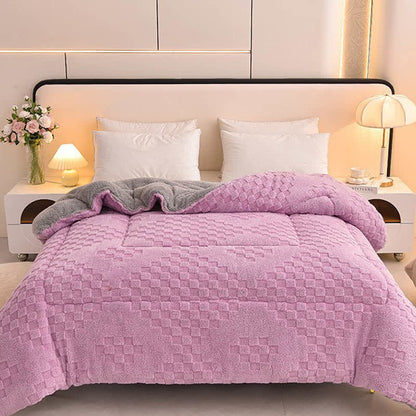 Coperta invernale Sherpa calda con anima trapuntata