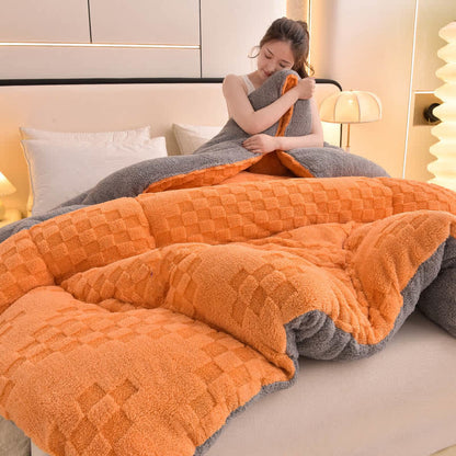 Coperta invernale Sherpa calda con anima trapuntata