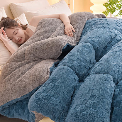 Coperta invernale Sherpa calda con anima trapuntata