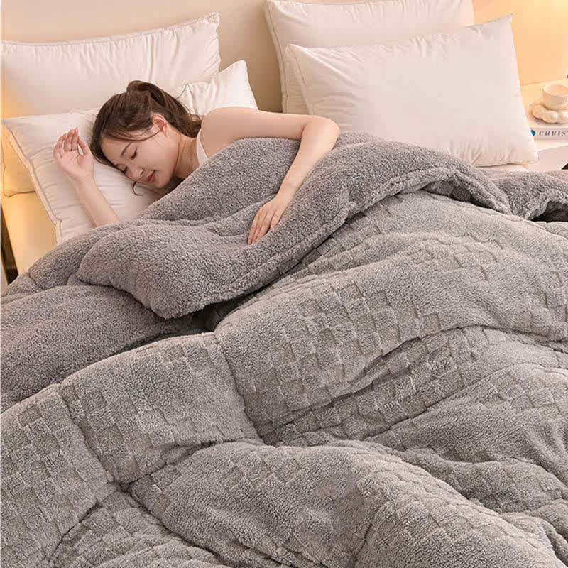 Coperta invernale Sherpa calda con anima trapuntata