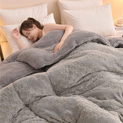 Coperta invernale Sherpa calda con anima trapuntata