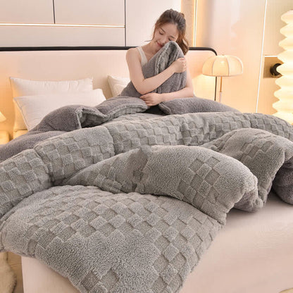 Coperta invernale Sherpa calda con anima trapuntata