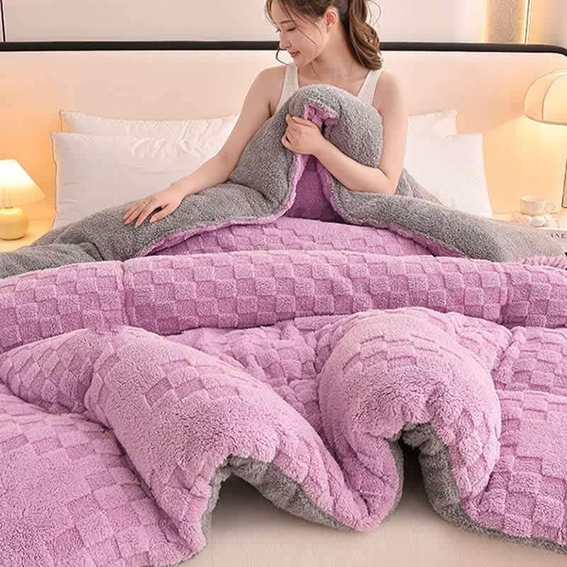 Coperta invernale Sherpa calda con anima trapuntata