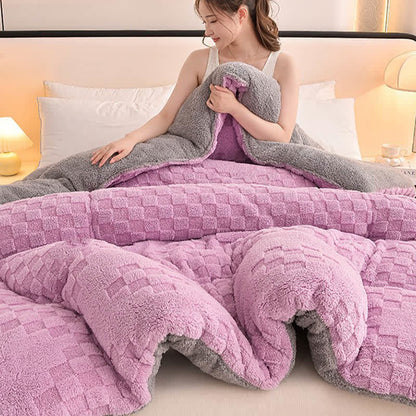 Coperta invernale Sherpa calda con anima trapuntata