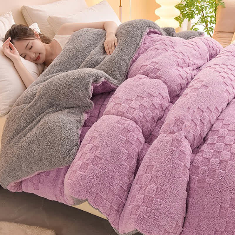 Coperta invernale Sherpa calda con anima trapuntata