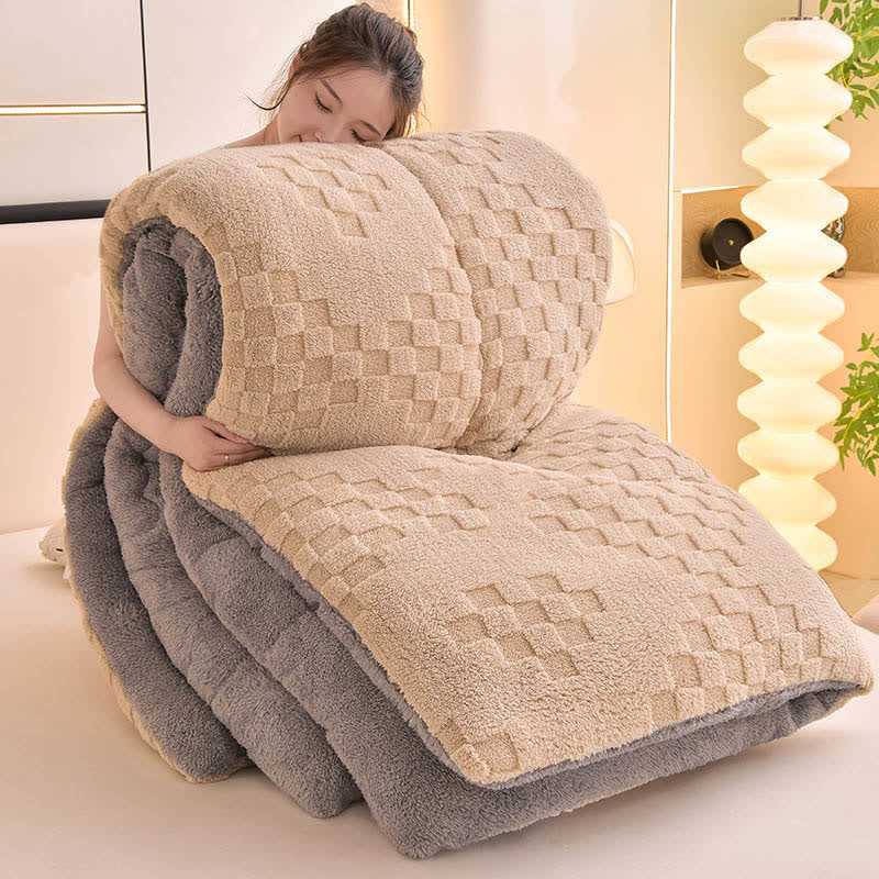 Coperta invernale Sherpa calda con anima trapuntata