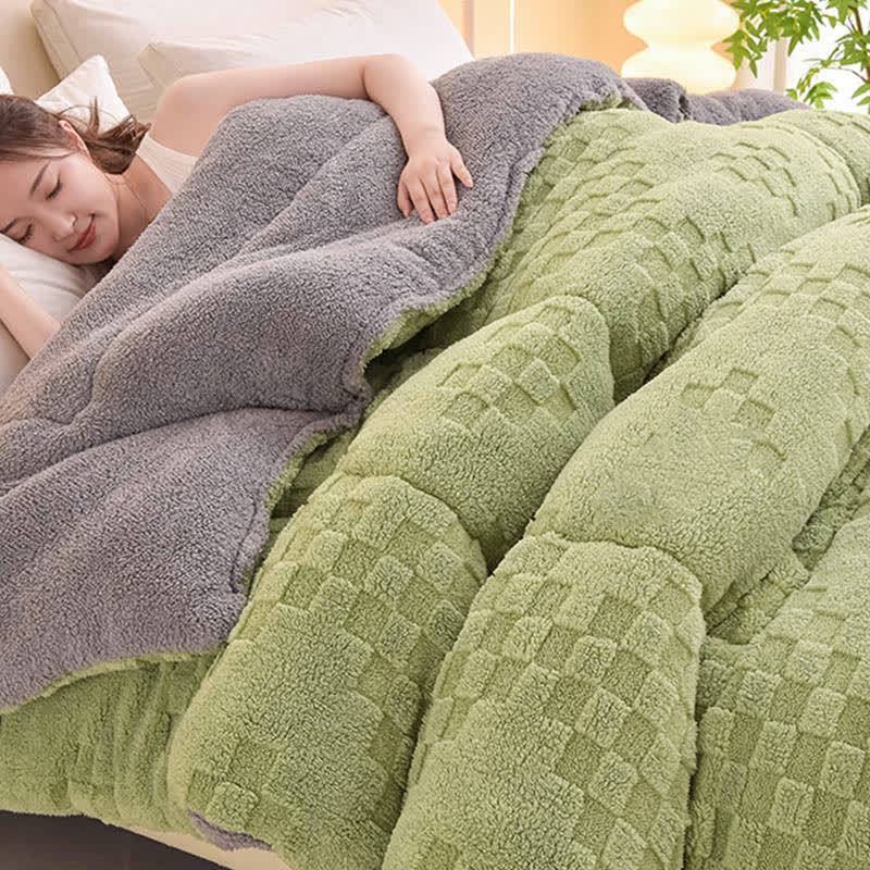 Coperta invernale Sherpa calda con anima trapuntata