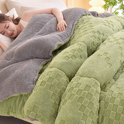 Coperta invernale Sherpa calda con anima trapuntata