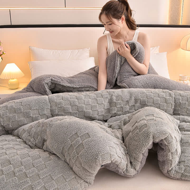 Coperta invernale Sherpa calda con anima trapuntata