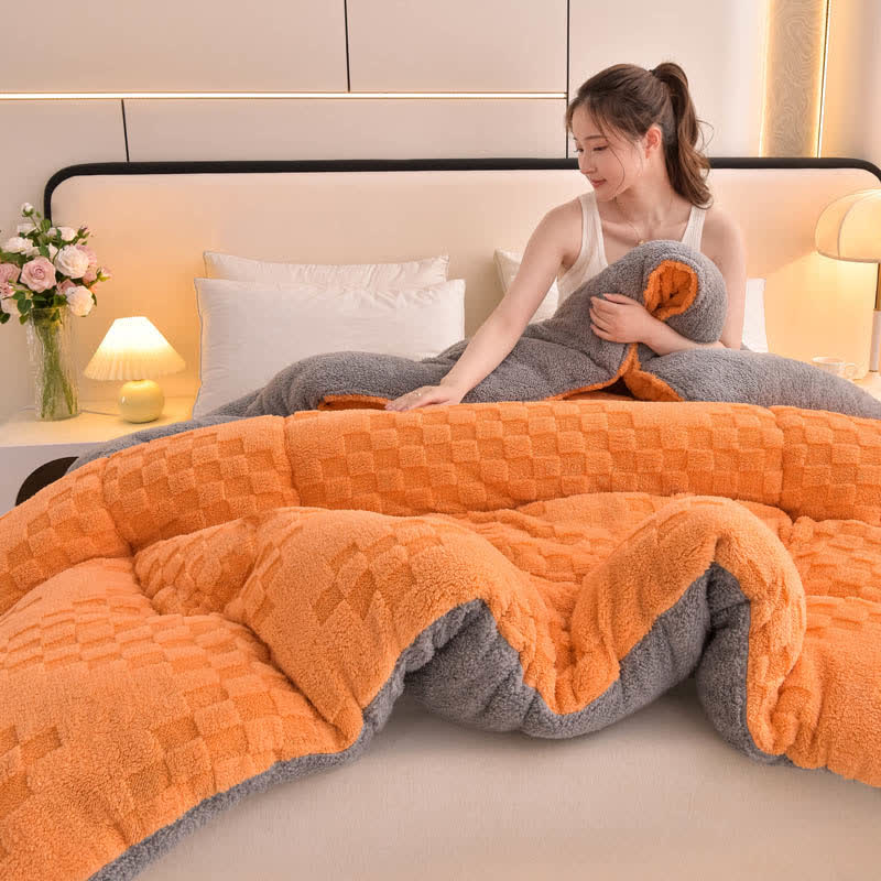 Coperta invernale Sherpa calda con anima trapuntata
