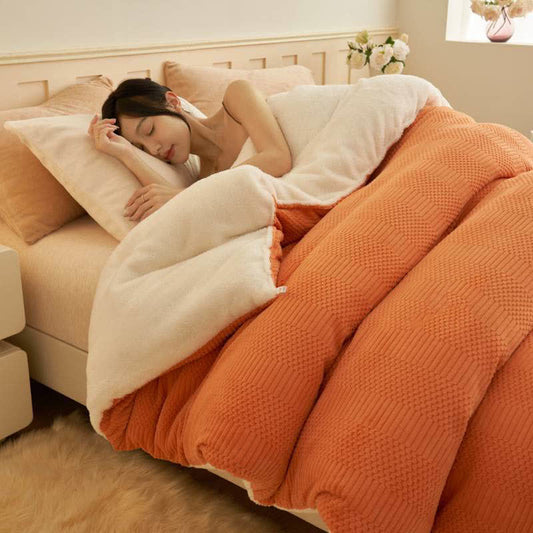 Coperta invernale trapuntata, spessa e calda, in stile semplice