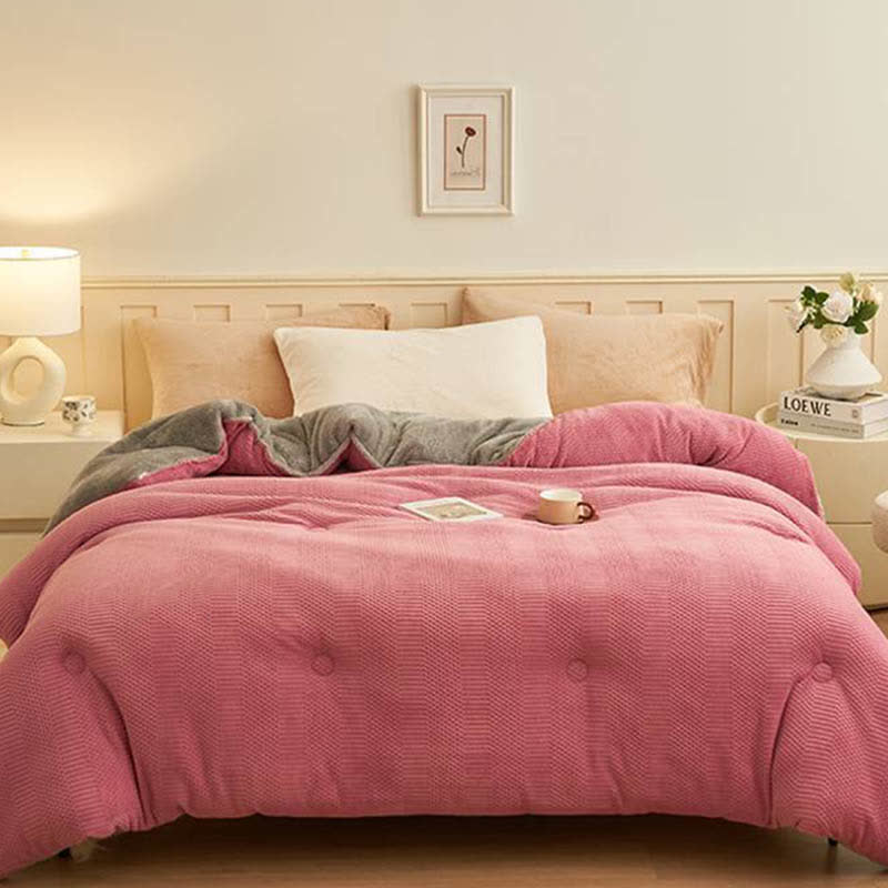 Coperta invernale trapuntata, spessa e calda, in stile semplice