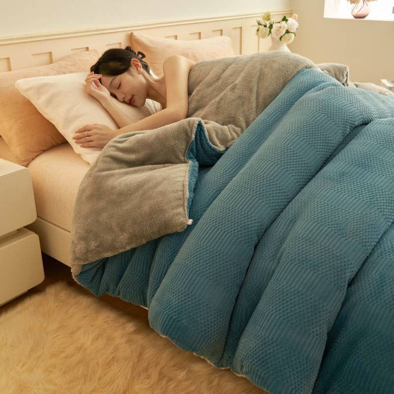 Coperta invernale trapuntata, spessa e calda, in stile semplice