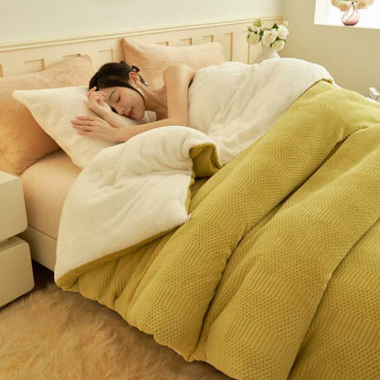 Coperta invernale trapuntata, spessa e calda, in stile semplice